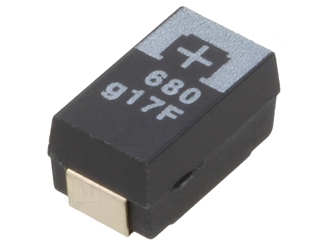 Condensator: tantaal-polymeer; 680uF; 4VDC; TPF; SMD; ±20%; 2000h Condensator: tantaal-polymeer; 680uF; 4VDC; TPF; SMD; ±20%; 2000h